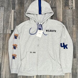 🏈🏀 NWT Women's‎ KENTUCKY WILDCATS WEAR By Erin Andrews College Zip HOODIE 2XL